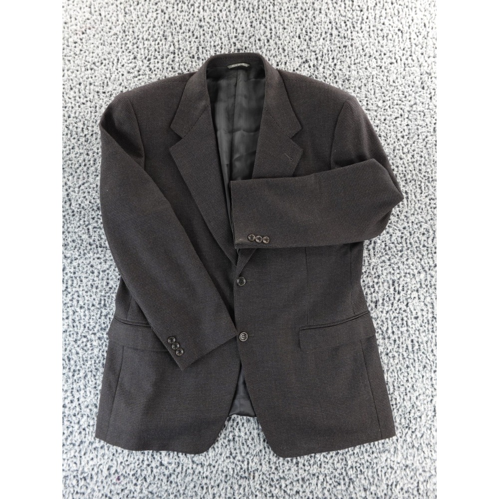 Canali Proposta Men's 54R Sport Coat Blazer Brown Micro Check Wool Cashmere Ital